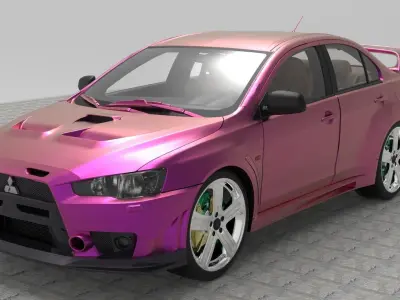 Mitsubishi Lancer Evolution Free low-poly 3D model