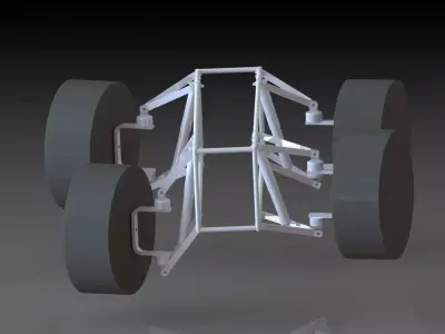A vehicle suspension system Low-poly 3D model