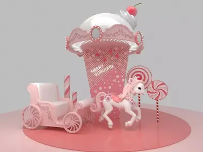 Christmas merry goround 3D model