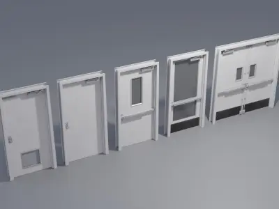 Industrial Doorways 4K and 2K 3D model