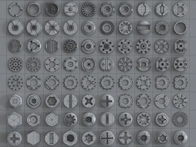 Hard Surface Kitbash Part 01 - Subdiv Ready Free 3D model