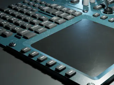 Airplane Radio panel and Flight Managment Computer low-poly Low-poly 3D model