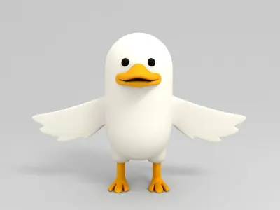 Rigged Duck Character 3D model