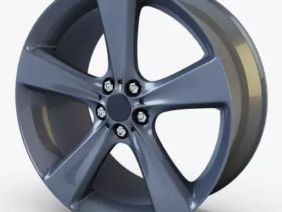 Style 128 wheel ferric gray Mid Poly Low-poly 3D model