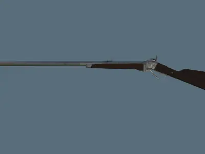 Sharps rifle simple low-poly model Low-poly 3D model