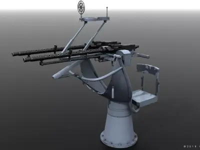 MG34 Zwillingsockel36 B Low-poly 3D model