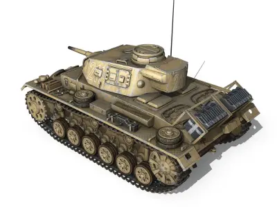 PzKpfw III - Ausf G - DAK - 211 3D model