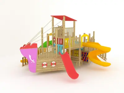 WOODEN GAME SHIP 3D model
