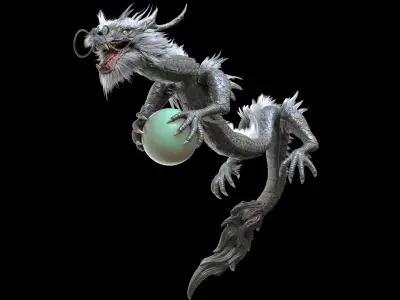 Realistic OrientalDragon 3DRigged 3D model