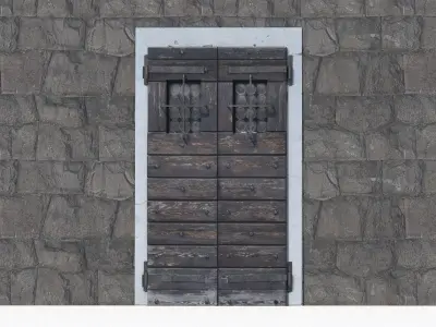 Ancient door 2 Low-poly 3D model