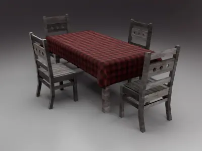 Kitchen Furniture Free low-poly 3D model