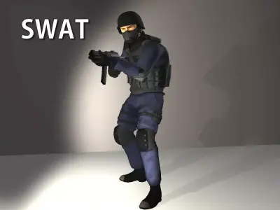 SWAT Policeman Low-poly 3D model