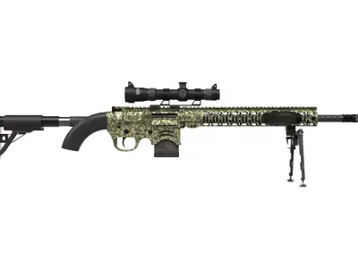 Sniper Rifle 1 Used Low-poly 3D model