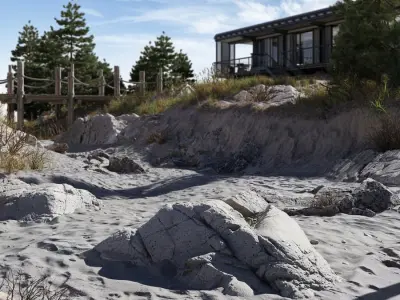  Small Cracked Beach Rock Model 