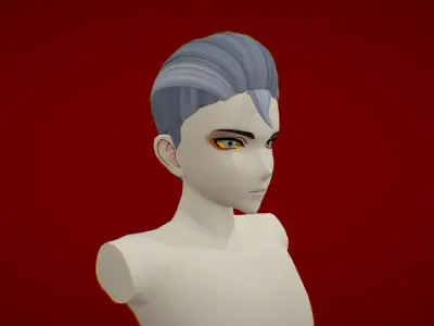 Anime Hair 7 Free low-poly 3D model