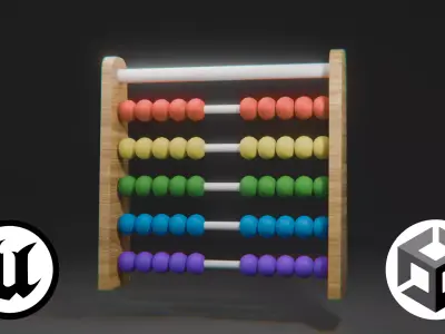 Colorful Abacus Toy Game Ready 3D Model PBR Textured Free low-poly 3D model