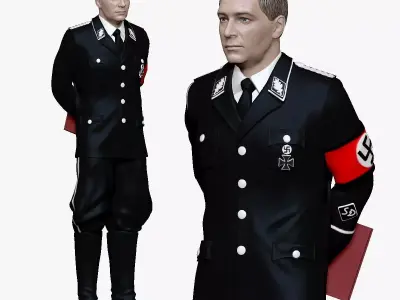 001230 man in nazi gestapo uniform shtirlits 3D model
