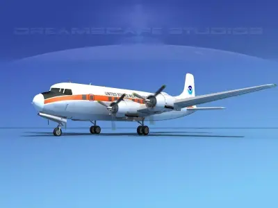 Douglas DC-6 US Weather Bureau 3D model
