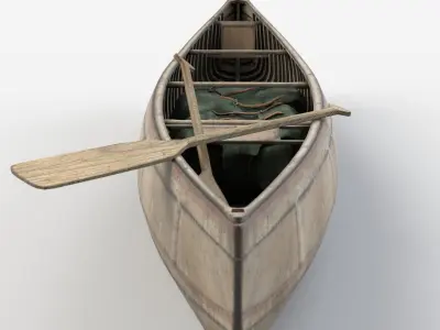 Canoe wooden 3D model