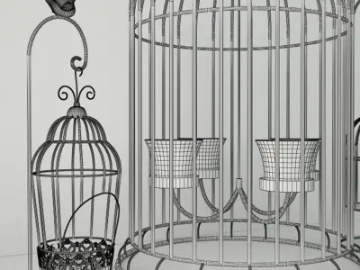 Birdcage Candleholders 3D model