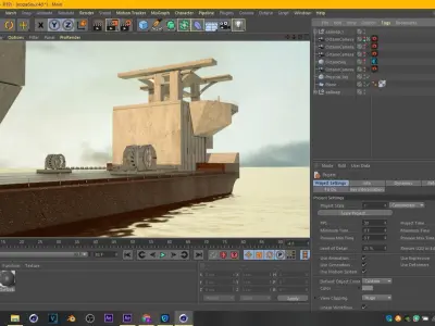 Huge aircraft carrier ship cargo ship Octane Render 3D model
