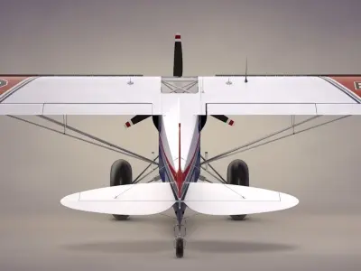 Piper Super Cub Bushplane Civil Air Patrol Low-poly 3D model