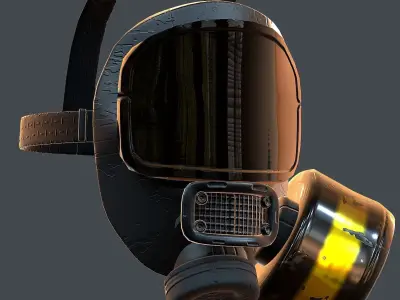 Gas mask helmet 3d model scifi Low-poly  Low-poly 3D model