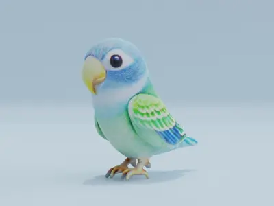 Parrot Parakeet Cute Low-poly 3D model
