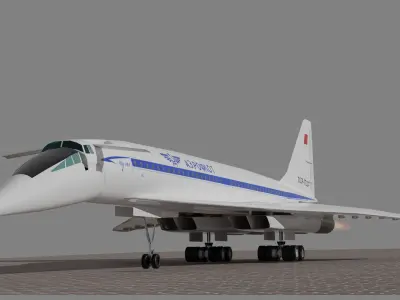 TU 144 dirty Configuration 3D model