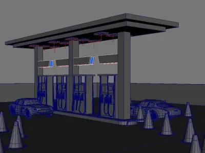 fuelStation 3D model