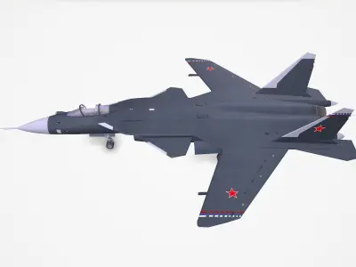 Sukhoi Su-47 Fighter Jet Low-poly Low-poly 3D model