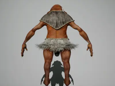 Lizard warrior Low-poly 3D model