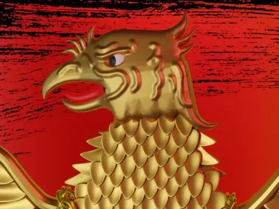 Garuda Pancasila Blender Lowpoly Isometric Low-poly 3D model