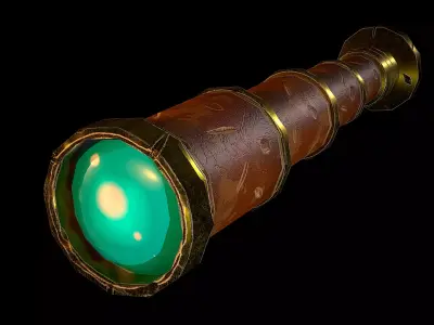 Stylized Pirate Telescope Low-poly 3D model