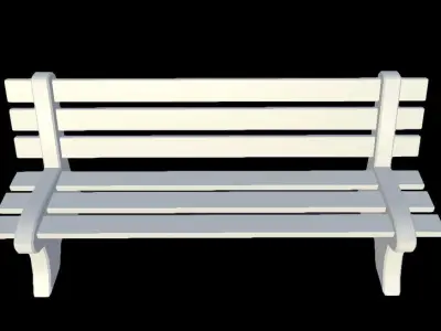 Bench Low-poly 3D model 14