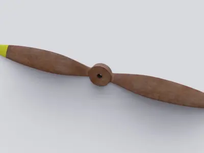 wooden fan Low-poly 3D model