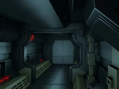 Sci Fi Tunnel 3D model 61
