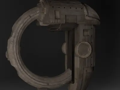 futuristic sci-fi spaceship rusty Free 3D model