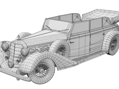 Mercedes 770k Grosser low poly gameready Low-poly 3D model