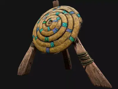 Straw Target Archer Medieval Training Fair Range Barracks Low-poly 3D model