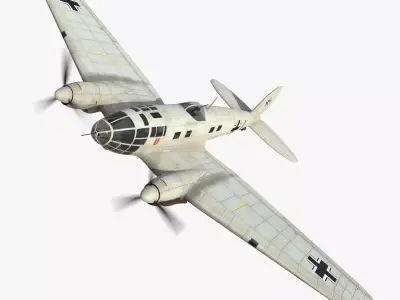 Heinkel He 111 L Low-poly 3D model