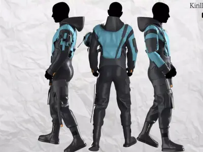 Sci fi Outfit Male Marvelous designer Clo3d OBJ mtl FBX ZPRJ  3D model