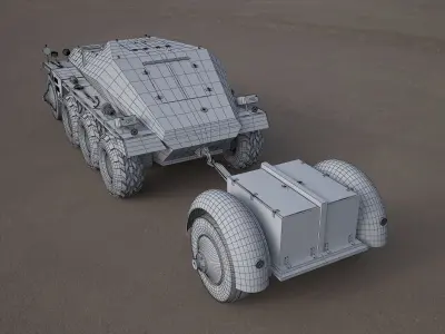 Replica SDKFZ 250 military vehicle 3d tire model 3D model