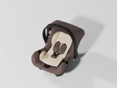 Fabric baby car seat for child 0-13 kg S Low-poly 3D model