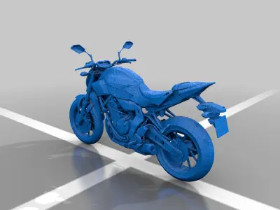 Yamaha MT 07 with Rider 3D print model