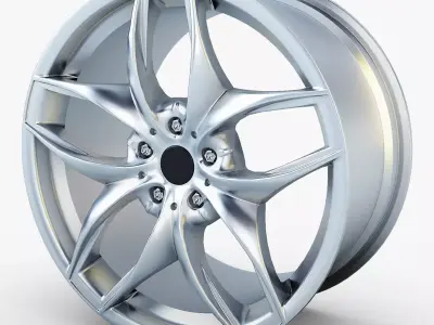 Style 215 wheel silver Mid Poly Low-poly 3D model