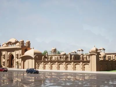 Indian rajasthani grand Palace  3D model