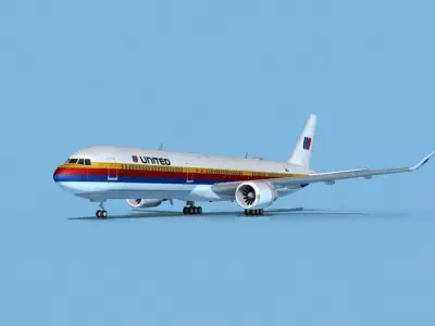 Boeing 767-400 United Airlines 1 3D model