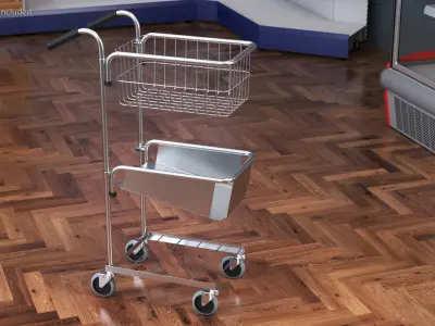 Mini Trolleys with Baskets Collection 3D model