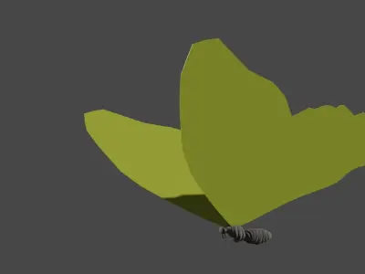 Flying butterflies Low-poly 3D model